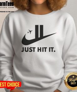 Funny Just Hit It 911 logo parody sweatshirt featuring a humorous design perfect for casual wear and unique style.