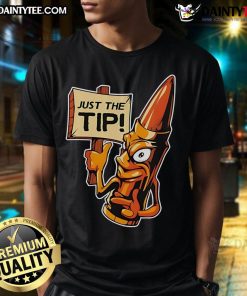 Alt Text: Funny 'Just The Tip' Ammo Round T-Shirt featuring a humorous design perfect for gun enthusiasts and casual wear.
