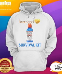 Funny Love Island Survival Kit Hoodie featuring playful graphics perfect for fans of the show and cozy casual wear.