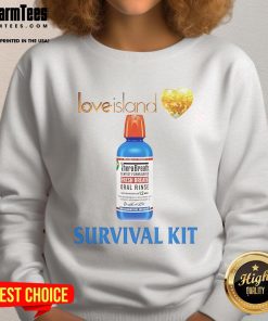 Funny Love Island Survival Kit Sweatshirt featuring playful graphics for fans of the popular reality show.