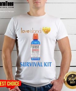 Funny Love Island Survival Kit T-Shirt featuring playful graphics for fans of the popular reality show.