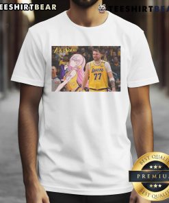 Funny Luka X Luka Lukashow anime T-shirt featuring Los Angeles Lakers design, perfect for fans and collectors.