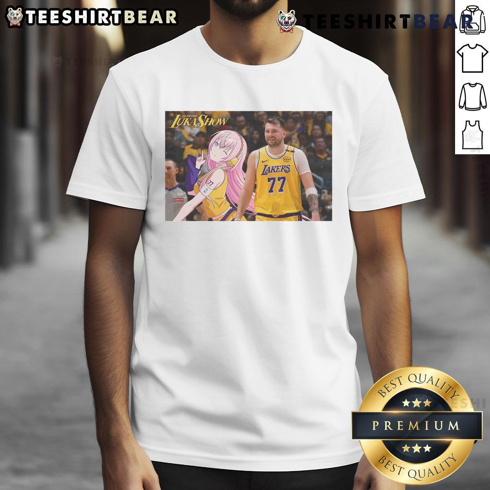 Funny Luka X Luka Lukashow Los Angeles Lakers Anime T Shirt Funny Luka X Luka Lukashow anime T-shirt featuring Los Angeles Lakers design, perfect for fans and collectors.