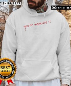 Alt Text: Funny Machine Gun Kelly wearing 'You're Insecure' hoodie, showcasing his unique style and humor.