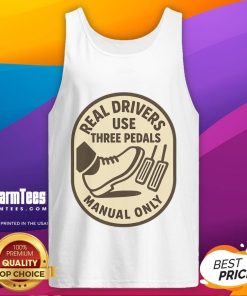 Funny manual-only car enthusiast art tank top featuring a playful design for car lovers and gearheads.