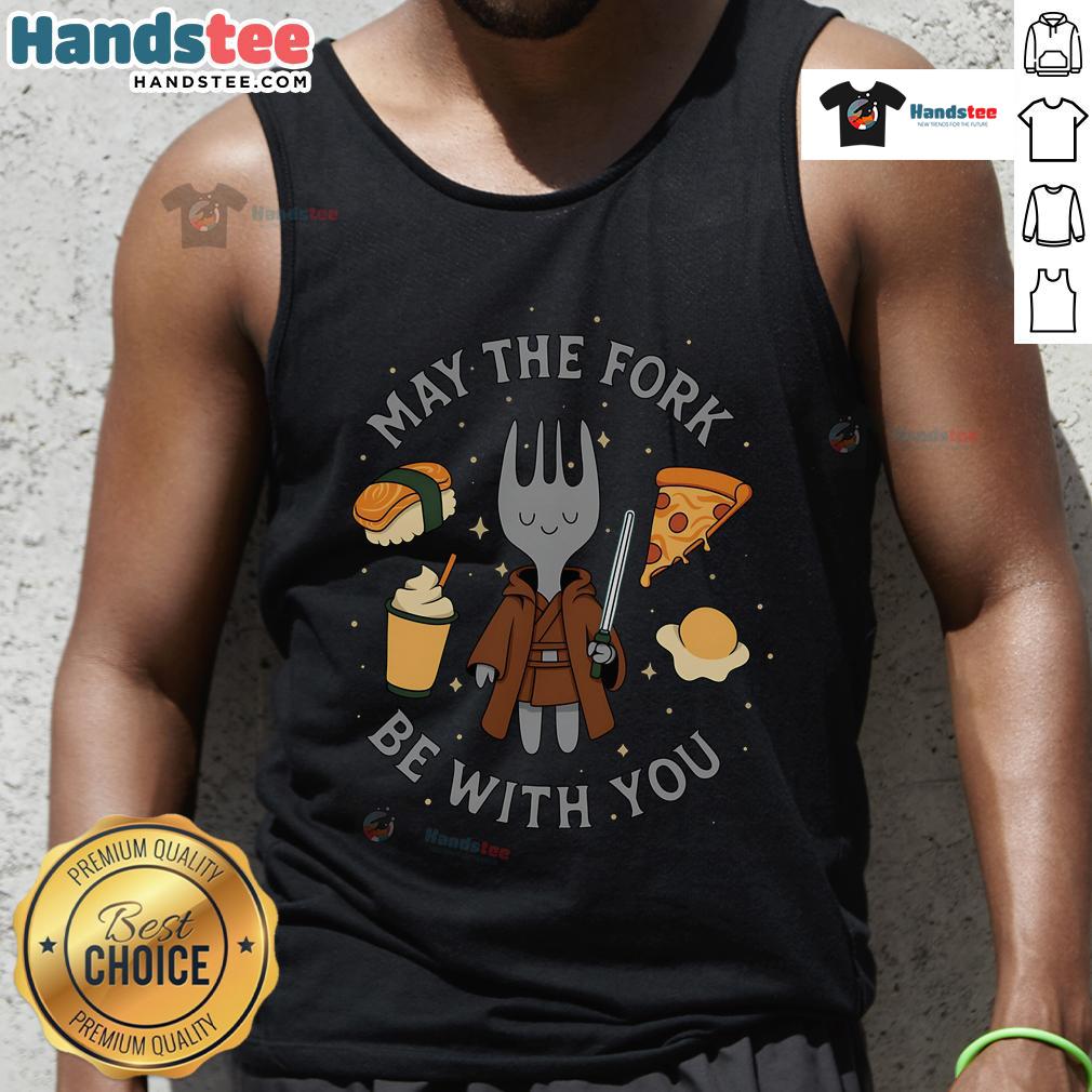 Funny May The Fork Be With You Awesome Foods Star Wars Tank Top Funny May the Fork Be With You tank top featuring awesome Star Wars food graphics, perfect for fans and food lovers.