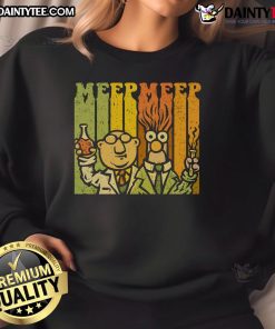 Funny Meep Meep vintage scientists sweatshirt featuring playful design and vibrant colors, perfect for science enthusiasts.