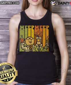 Funny Meep Meep vintage scientists tank top featuring quirky cartoon graphics and a humorous design for science enthusiasts.