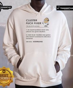 Funny Minion Cluster Fck Fixer Hoodie design featuring playful Minion graphics, perfect for fans of quirky apparel.
