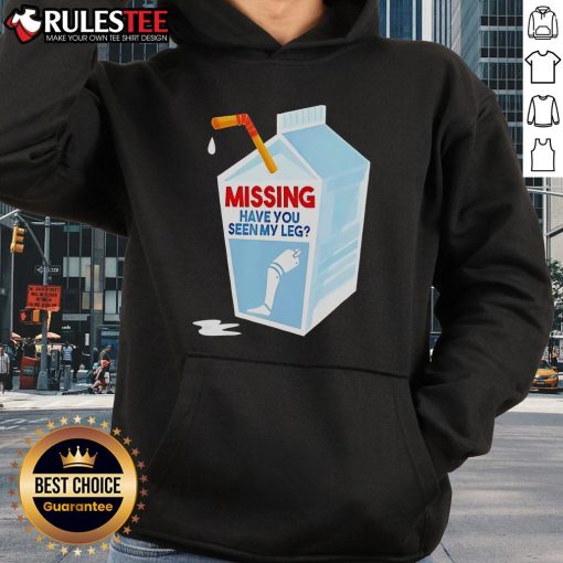 Alt Text: Funny Missing Have You Seen My Leg Milk Box Hoodie design featuring a playful graphic and vibrant colors.