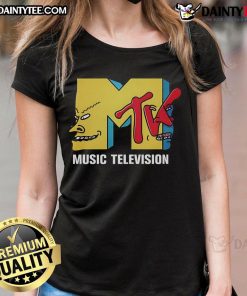 Funny MTV Music Television ladies tee featuring playful graphics and vibrant colors, perfect for music lovers and casual wear.