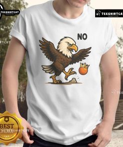 Alt Text: Funny No Kings In America Eagle T-Shirt featuring a bold graphic of an eagle, perfect for patriotic and humorous apparel lovers.