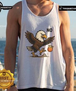 Alt Text: Funny No Kings In America Eagle Tank Top featuring a bold eagle design, perfect for patriotic summer wear.