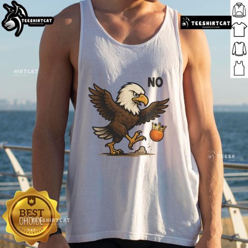 Alt Text: Funny No Kings In America Eagle Tank Top featuring a bold eagle design, perfect for patriotic summer wear.