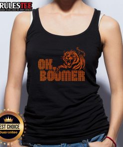 Funny OK Boomer Cincinnati Football Tiger Tank Top featuring a playful design for fans of the Cincinnati Bengals.