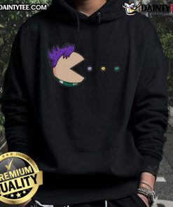 Funny Pill Man in a Pac-Man Hoodie, showcasing a playful design perfect for gamers and meme enthusiasts.