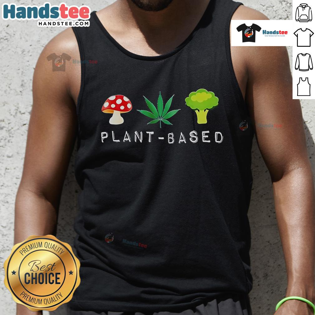 Funny Plant Based Red Mushroom Weed Broccoli Tank Top Funny plant-based red mushroom and weed broccoli tank top design, perfect for eco-conscious fashion lovers.