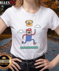 Funny plumber Time Adventure Time Mario ladies tee featuring vibrant graphics and playful design for fans of gaming and humor.