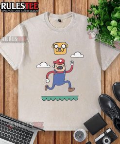 Funny plumber Time Adventure T-shirt featuring Mario in a playful design, perfect for gaming fans and casual wear.
