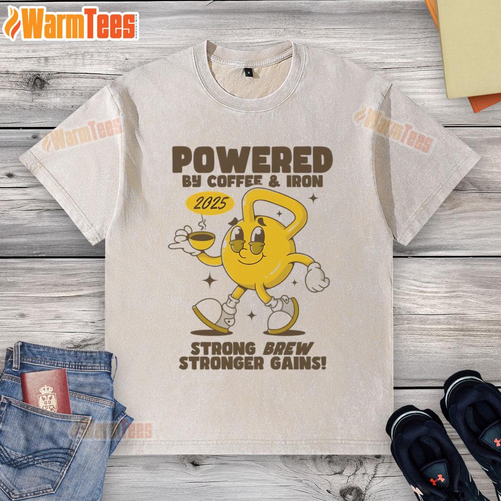 Funny Powered By Coffee And Iron Kettlebell Gym Washed T Shirt Funny Powered By Coffee And Iron Kettlebell Gym T-Shirt in vibrant colors, perfect for fitness enthusiasts and coffee lovers.
