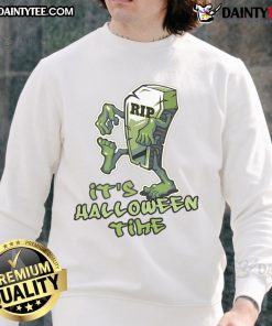 Alt Text: Funny RIP tombstone monster sweatshirt for Halloween, featuring a playful design perfect for spooky celebrations.