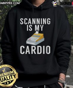 Funny Scanning is My Cardio Hoodie with vibrant design, perfect for tech lovers and casual wear enthusiasts.