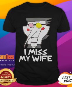 Alt Text: Funny Spamton Deltarune I Miss My Wife T-Shirt featuring colorful graphics and humorous text for gamers and fans.