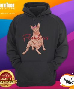 Funny Sphynx cat wearing a stylish hoodie, showcasing its unique look and playful personality.