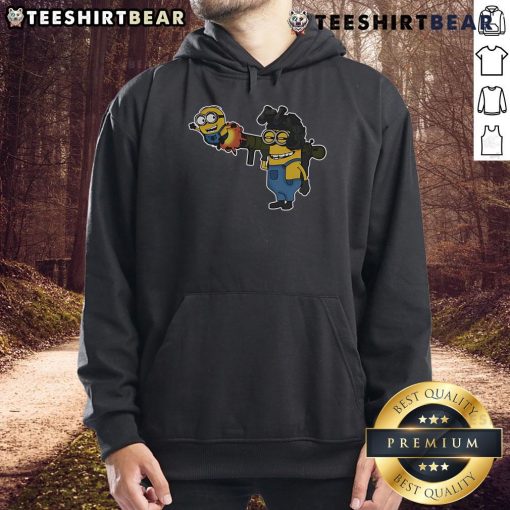 Alt Text: Funny Tactical Minions RPG Rocket Fly Hoodie featuring vibrant graphics and a playful design for fans.