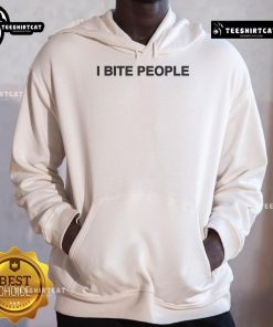 Funny Tamir Omari I Bite People hoodie design featuring playful graphics and bold text for humor lovers.