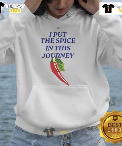Funny True I Put The Spice In This Journey Hoodie featuring a vibrant design and playful text, perfect for casual wear.