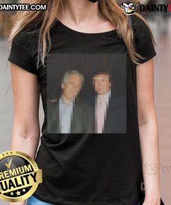 Funny Trump Epstein blurred design on a ladies tee, perfect for humor enthusiasts and political satire fans.