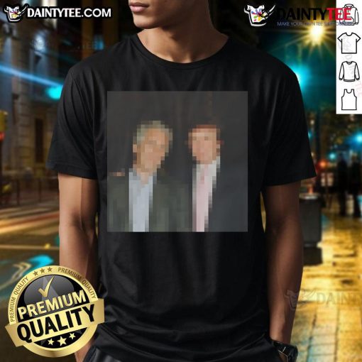 Funny Trump Epstein blurred tee t-shirt featuring a humorous design, perfect for satire and political commentary fans.