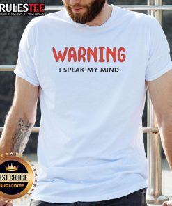Alt Text: Funny Vegas Matt Warning I Speak My Mind T-Shirt design featuring bold text and a humorous graphic.