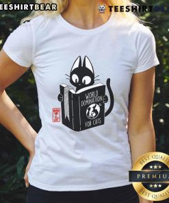 Funny World Domination for Cats Book cover featuring cute ladies in whimsical design, perfect for cat lovers.