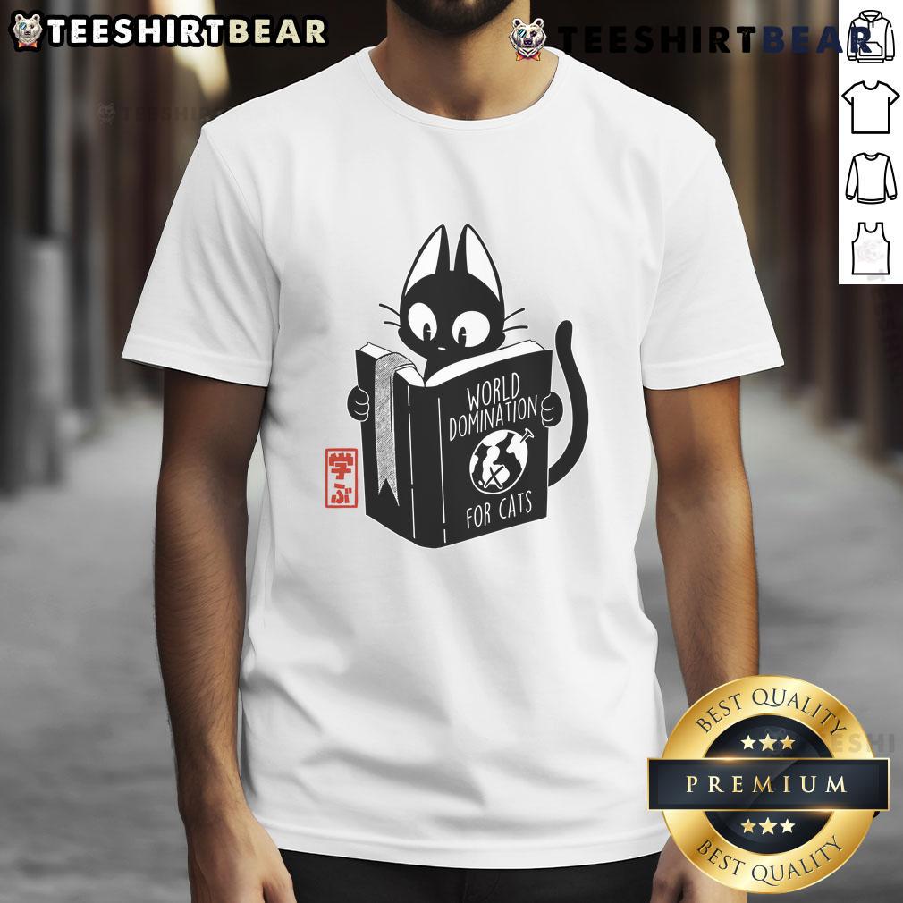 Funny World Domination For Cats Book Cute T Shirt Funny World Domination For Cats Book Cute T-Shirt featuring a playful cat graphic and humorous text design.