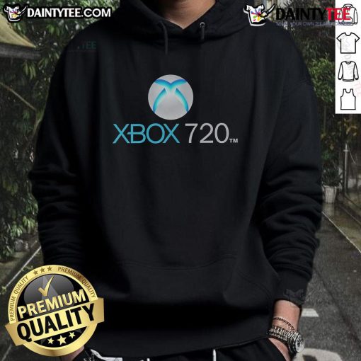 Funny Xbox 720 hoodie featuring a playful design, perfect for gamers looking to showcase their humor and style.