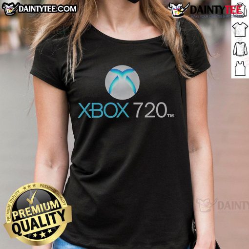 Funny Xbox 720 Ladies Tee featuring a humorous graphic design, perfect for gamers and Xbox fans looking for stylish apparel.