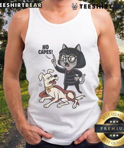 Funyn Cat No Capes Super Hero Dog Tank Top featuring a playful cat design, perfect for pet lovers and stylish dogs.