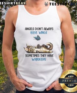 Good Angels Don't Always Have Wings Sometimes They Have Whiskers tank top featuring a cute cat design for animal lovers.