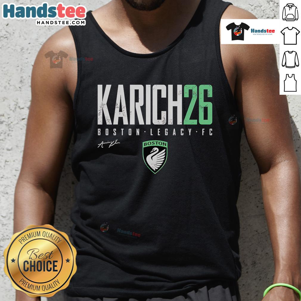 Good Annie Karich Boston Legacy Fc Elite Tank Top Good Annie Karich wearing Boston Legacy FC Elite Tank Top, showcasing sportswear style and team spirit.