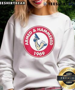 Alt Text: Vintage 1969 logo sweatshirt featuring Good Armed and Hammered design, perfect for retro fashion enthusiasts.