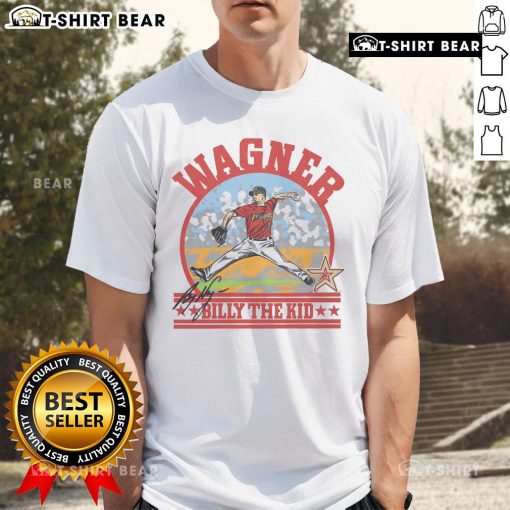 Alt Text: Good Astros Billy Wagner signature t-shirt featuring Billy the Kid design, perfect for baseball fans and collectors.