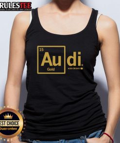 Trendy Good Audi Crooks Gold Tank Top displayed on a stylish background, perfect for casual summer outfits.