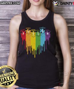 Colorful rainbow drip puzzle tank top featuring the autism acronym: Always Unique, Totally Intelligent, Sometimes Mysterious.