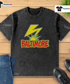 Good Baltimore Lightning Punk Washed T-Shirt in vibrant colors, showcasing a trendy punk style and comfortable fit.