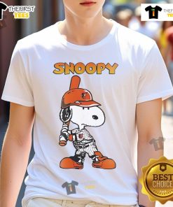 Good Baltimore Orioles Snoopy Player T-Shirt featuring a fun design of Snoopy in Orioles gear for baseball fans.