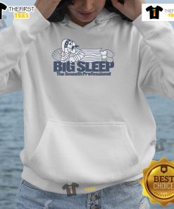 Cartoon of a person enjoying a good big sleep in a summer-themed hoodie, promoting comfort and relaxation.