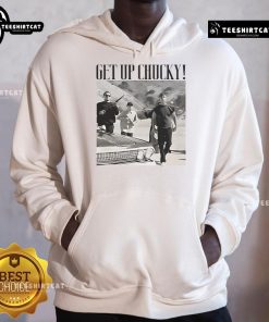 Alt Text: Good Blood In Blood Out movie-inspired Chucky hoodie featuring vibrant graphics and a stylish design for fans.