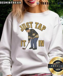 Good Boston Just Tap It In Golf Sweatshirt featuring a stylish design for golf enthusiasts in a cozy fit.
